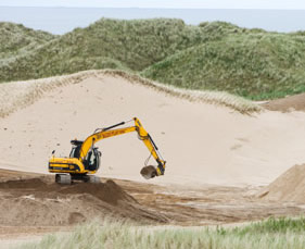 Donald Trump's golf resort under construction on the Menie estate Donald Trump's golf resort under construction on the Menie estate